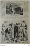 Le Tombeau De Lord Brougham à Cannes- Le Ridicules De La Mode -  Page Original 1870 - Historical Documents