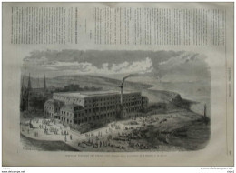 Compagnie Francaise Des Tabacs - Vue Générale De La Manufacture De La Honradez à La Havane -  Page Original 1870 - Historical Documents