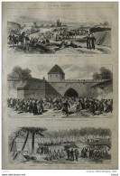 Strasbourg, L'heure De La Fermeture Des Portes - Thionville, Campement Du 43e -  Page Original 1870 - Historical Documents