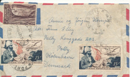 A.E.F. Air Mail Cover Sent To Denmark Port Gentil Gabon 2-6-1954 The Flap On The Backside Of The Cover Is Missing - Lettres & Documents