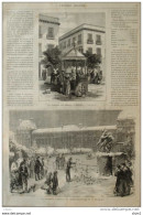 Le Kiosque Aux Bibles à Seville - Le Charmeur D'oiseaux Du Jardin Des Tuileries - Page Original 1870 - Historical Documents