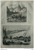 Catastrophe Sur Le Lac De Jaman, Près De Vevey - Accident Du Chemin De Fer à Saint-Benoit -  Page Original 1870 - Historical Documents