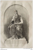 La Statue De Moise, Par Michel-Ange - Michelangelo -  Page Original 1870 - Historische Dokumente