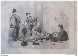 Les Masseurs Japonais - Japanische Masseure -  Page Original 1870 - Historische Dokumente