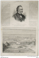 M. Delangle, Sénateur - Isthme De Suez, Panorama à Vol D'oiseau - Page Original 1870 - Historische Dokumente