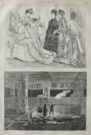 Caveau Tumulaire Etrusque, Découvert à Cervetri - Modes De Paris - Page Original - 1870 - Historical Documents