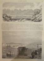 Vue De L'île Sainte-Maure Dans L'archipel Grèc, Détruit Par Un Tremblement De Terre -  Page Originale - 1870 - Documents Historiques