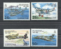 GIBRALTAR  YVERT  827/30   MNH  ** - Airplanes