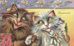 Chats Humanisés * CPA Illustrateur BOULANGER Boulanger * Chat Cat Cats Katze * Tendrement ! * Fleur Paquerette Amour - Cats
