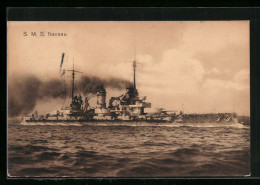 AK Kriegsschiff SMS Nassau In Fahrt  - Guerre
