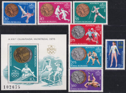 F-EX49010 RUMANIA MNH 1976 MONTREAL OLYMPIC GAMES WINNER MEDALS HANDBALL ATHLETISM FENCING SAILING.  - Estate 1976: Montreal