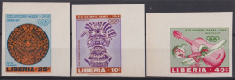F-EX49271 LIBERIA MNH 1968 OLYMPIC GAMES IMPERFORATED ARCHEOLOGY - Sommer 1968: Mexico