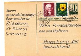 Suisse - Carte Postale De 1959 - Entier Postal - Oblit Riedern - Fleurs - Pro Juventute - - Storia Postale