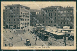 Trieste Città Tram Auto Mercato Cartolina VK1666 - Trieste