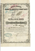 54-SALINES DE LANEUVEVILLE DEVANT NANCY.  Action 1870.   Lot De 4 - Autres & Non Classés