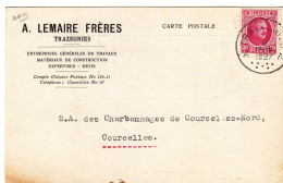 Belgique - Carte Postale De 1927 - Oblit Trazegnies - Exp Vers Courcelles - Valeur 6,50 Euros - - Brieven En Documenten