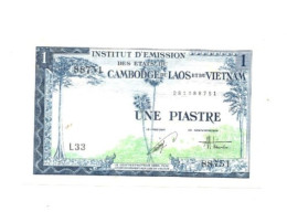 French Indochina 1 Piastres ND 1954 P-105  AUNC Foxing - Andere - Azië