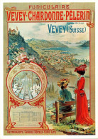 H1302 - TOP Vevey Schweiz Werbekarte Werbung - Chardonne Pelerin Künstlerkarte - Photoglob - Vevey