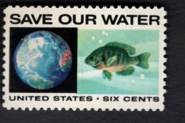 203635093 1970 SCOTT 1412 (XX) USA POSTFRIS MINT NEVER HINGED  - ANTI POLLUTION ISSUE - SAVE OUR WATER - GLOBE & BLUEGIL - Neufs