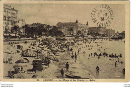 06 CANNES N°80 La Plage Et Les Hôtels Carlton Gonnet De La Reine En 1934 Baignade Landau Ancien - Cannes