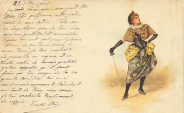 JOLIE ILLUSTRATION D'UNE FEMME DU MONDE AVEC UNE EPEE OU UN FLEURET PEUT ETRE LA FILLE DE DARTAGNAN N°1 - Before 1900