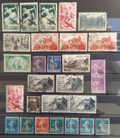 FRANCE LOT 28 TIMBRES PERFORE PERFORÉS PERFIN POSTE AÉRIENNE - Used Stamps