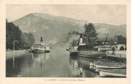 FRANCE - Annecy - Vue Sur Le Port Et Le Mont Veyrier - Bateaux - La Mer - Vue Générale - Carte Postale Ancienne - Annecy