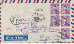 Egypt Air Mail Cover Sent To Germany 24-1-1957 - Luftpost