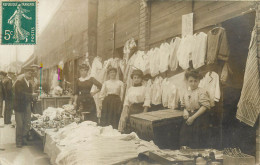 CARTE PHOTO - Marché De Brocante, Maison Toussaint Laverdure, Région Parisienne? - To Identify