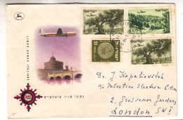 Israël - Lettre De 1954 - Oblit Haifa - Monnaies - Avions - - Briefe U. Dokumente