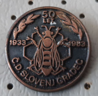 Beekeeping Society CD Slovenj Gradec 1933/1983 50 Years Honey  Bee Bees Slovenia  Pin Badge - Animals