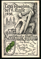 AK Freising, Studentenwappen Realschule Freising, Letzte Absolvia Der 6. Klasse 1938  - Otros & Sin Clasificación