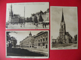 59 - Lot De 3 Cartes De TOURCOING - La Bourse Et La Place De La République -  Avenue Gustave Dron - Eglise St Christophe - Tourcoing