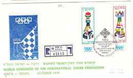 échecs - Israël - Lettre Recom De 1976 - Oblit Haifa - Congrès International De La Fédération D'échecs - - Briefe U. Dokumente