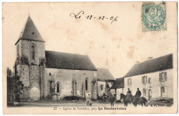 CPA 23 - VERSILLAT (Creuse) - 37. Eglise De Versillat, Près La Souterraine (petite Animation, Gendarmes) - Peu Courante - Autres & Non Classés