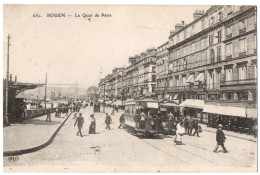 CPA 76 - ROUEN (Seine Maritime) - 650. Le Quai De Paris (animée, Tramway) - Rouen