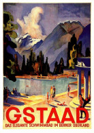 H1308 - TOP Gstaad Schweiz Werbekarte Werbung - Otto Baumberger Plakat Künstlerkarte - Photoglob - Gstaad