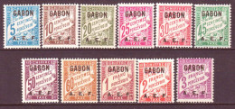 Gabon 1928 Segnatasse Y.T.1/11 */MH VF/F - Nuevos