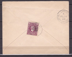 GREECE 1891-96 Small Hermes Head 25 L Lilac Athens Issue Perforated Vl. 113  On Cover To Constantinopel - Covers & Documents