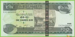 Voyo ETHIOPIA 100 Birr 2015 P52g B334g EK UNC - Ethiopie