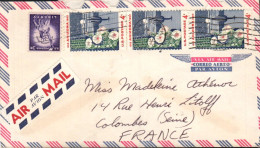 USA ETATS UNIS AFFRANCHISSEMENT COMPOSE SUR LETTRE DE LONG BEACH POUR LA FRANCE 1962 - Brieven En Documenten