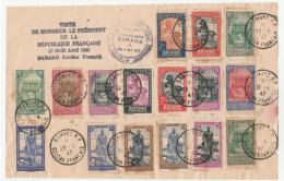 Soudan Français / Bamako, Nombreux Timbres Sur Feuille /visite Du Président De La République Française, 1947/ V. Auriol - Briefe U. Dokumente