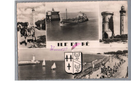 ILE DE RE 17 - Multivue Femme Sur Son Ane Bateau Peniche Tour Et Phare Voilier La Plage Très Animé 1981 - Ile De Ré