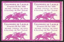 France 1935 Vignette Hippodrome Courses De Chevaux De Laigle Pari Mutuel BLOC Très Beau Sans Charnière - Otros & Sin Clasificación