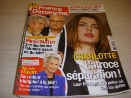 FRANCE DIMANCHE 3514 01.2014 Michael SCHUMACHER Charlotte De MONACO Mimie MATHY - People