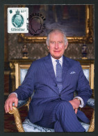 GIBRALTAR (2023) Carte Maximum Card - His Majesty King Charles III, Definitive Series - Rest World Value, Roi, König Rey - Gibraltar