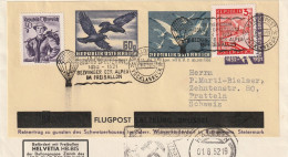 Autriche Entier Postal Poste Par Ballon Pour La Suisse 1952 - Covers