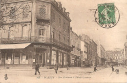 ROANNE (42) Rue Nationale Et Société Générale En 1913 - Roanne