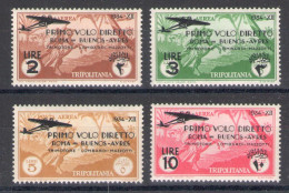 1934 Tripolitania, Roma - Buenos Aires, Posta Aerea, N. 30/33 - MNH** - Tripolitania