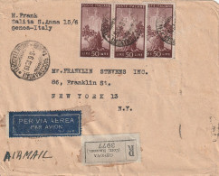Italie Lettre Recommandée Par Avion Genova Pour Les Etats Unis 1946 - 1946-60: Poststempel